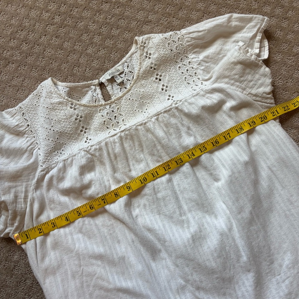 Ella Moss White Eyelet Boho Brianne Blouse - Picture 5 of 11